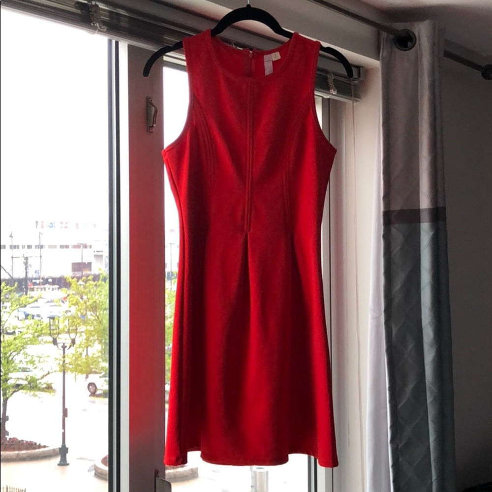 Red baby doll mini dress